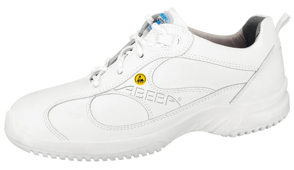 ESD Cleanroom Shoes:: Foamed Midsole, Leather, White, Sizes: 35-48, AB-36750