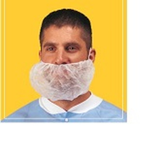 Beard Covers: Cleanroom, Polypropylene, 100/Bag, 10 Bags/Case, XL, White  CNT-112NWI-XL