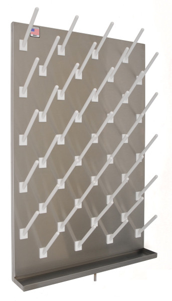 Peg Boards:. 36"W x 24"H, 304 or 316 Stainless Steel, 30 Pegs, 2" Trough, EA-SSC-PB3624