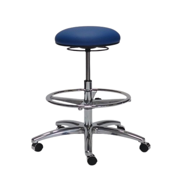 Cleanroom ESD Stools, ISO 5 Class 100, 3 Height Ranges, 2 Colors, Low-Outgassing, Dual Wheel Casters, GK-CE1000