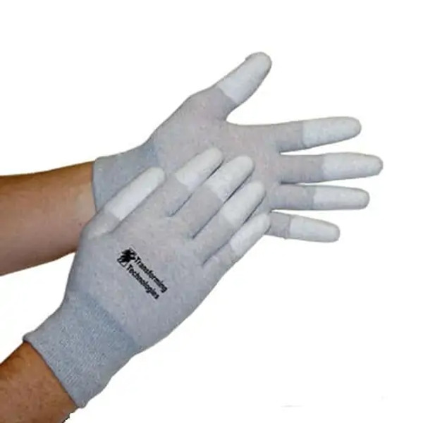 Inspection Gloves:. ESD Static Dissipative Nylon, Fingertip Coated, Seamless, Washable, XS-2XL, 12 Pair/Pack, TEC-GL4500T