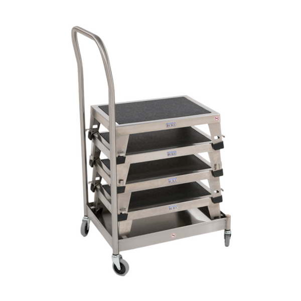 Stacking Step Stool Dolly: Stainless Steel, 23"W x 13"D x 39"H, BL-8862SS-D: