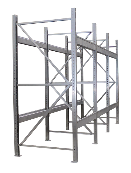 Pallet Rack Add-On Unit, 304 Stainless Steel, Two Levels, Hardware Included, Washdown Non-Food Contact, RE-PRA144-4296-5000-2-SS