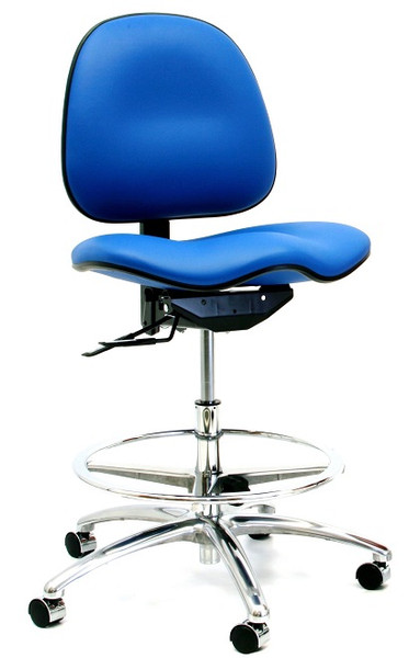 ESD Chairs:. Low Outgassing Vinyl, 4 Heights, 2 Colors, 2 Back Adjustments, Casters, GK-E7000: