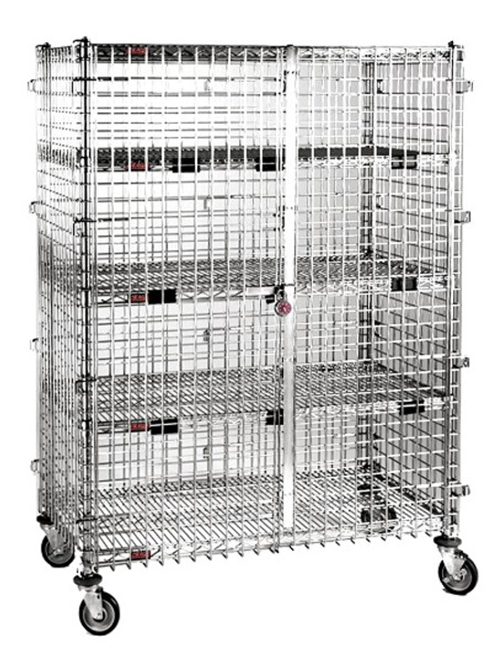 Security Carts: 2-3 Shelves, Casters, Chrome, EA-CSC