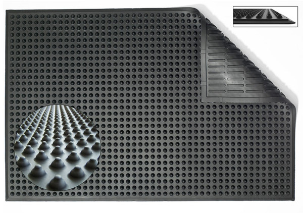 Nitrile Anti-Fatigue Mats:: Heat Resistant to 1112 F, Black, EO-ENT