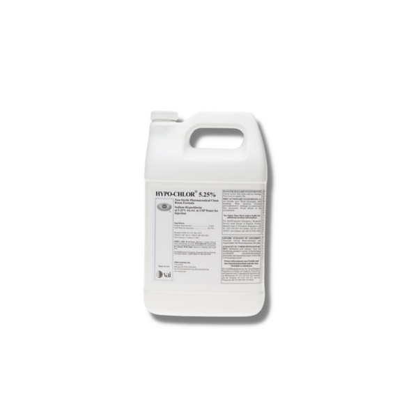 HYPO-CHLOR:. Sodium Hypochlorite, 5.25%, Gallon, Non-Sterile, 4 Gallons/Case, VA-SHC-01-5.25