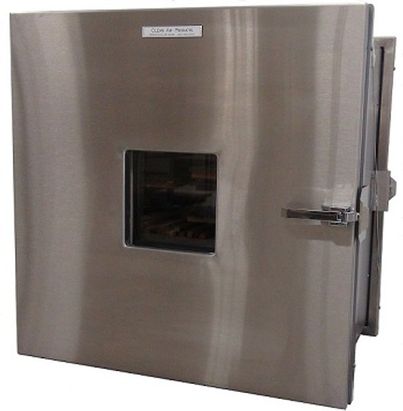 Lead Lined Pass Throughs, Stainless Steel, 18”W x 18”H x 18”D, Wall Mount, Mechanical Interlock, CAP-18WWL-SST-18Wx18Hx18D