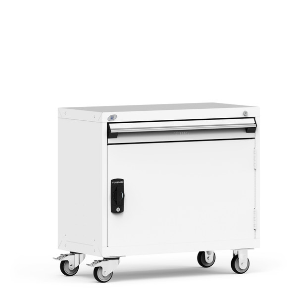 Mobile Cabinets; 30"W x 21"D x 33 1/8"H, Central Keyed Locking Drawer and Cabinet, 4" Swivel Casters, RU-R5XDD-2802