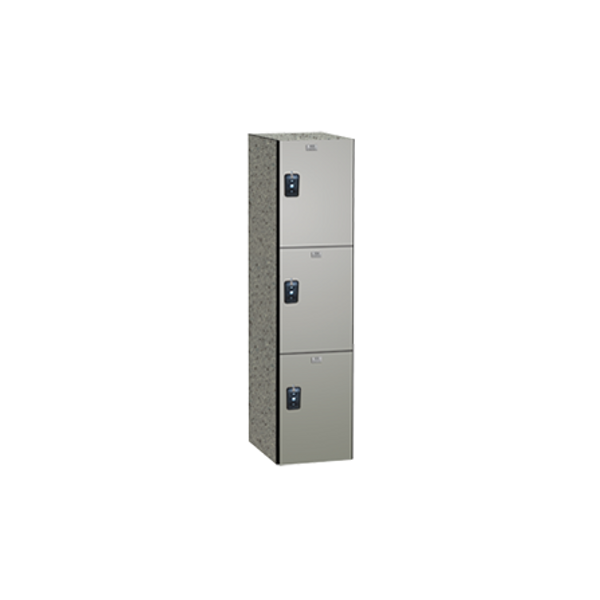 Storage Lockers, Phenolic, Triple Tier, Silver, Multiple Sizes and Colors, Impact, Water and Corrosion Resistant, AS-3TIER