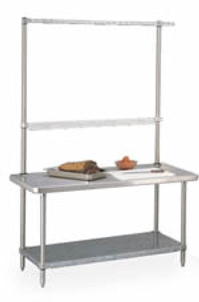 Stainless Steel Work Stations, Metro Tables, Stainless Steel Posts &amp; Shelf, 30" x 60" x 34"H, IM-WTC306FS: