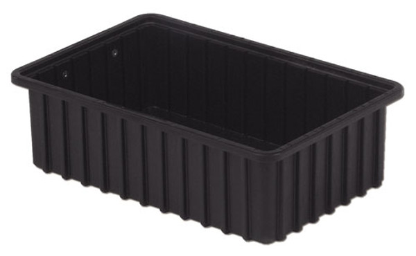 ESD-Safe Tote Box Containers: Inside:20.3"x15.3"x5.0", Black, 4/Case, Price Per Case, LB-DC3050-XL