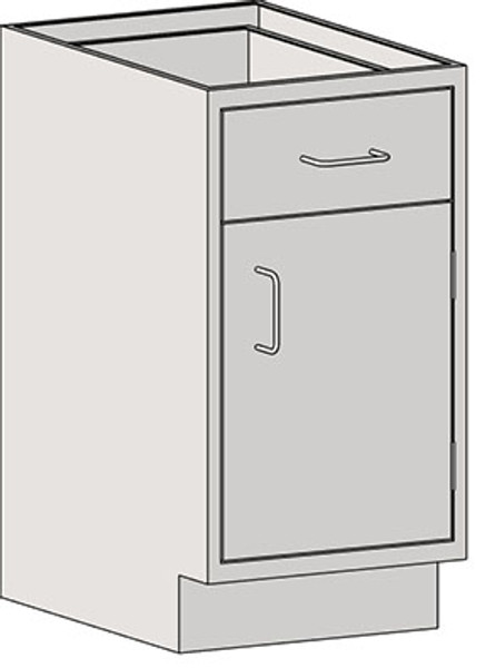 Casework Base Unit with Door/Drawer Combination: Type 304 Stainless Steel, One Drawer, Right Swinging Door, EA-SSC-SDDRT6