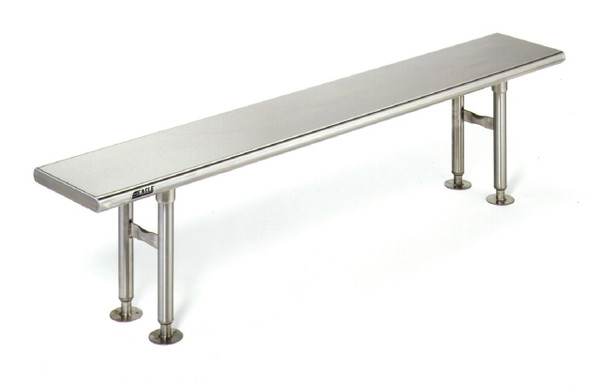 Cleanroom Gowning Benches:: 304 Stainless Steel, Solid Top, 9" Wide, EA-CRB09xx