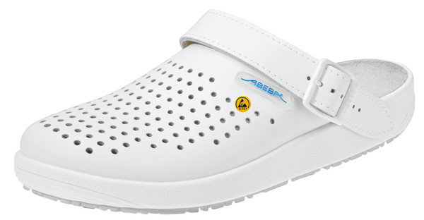 ESD Cleanroom Shoes:: High Slip Resistance, Leather, Breathable, White, Sizes: 36-47, AB-5300ESD