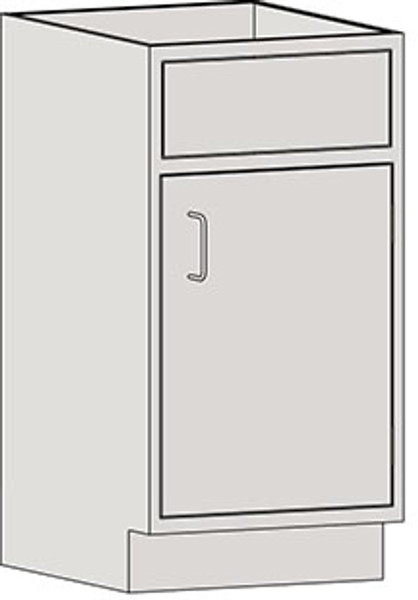 Casework Base Unit: Free Standing Sink Base, Type 304 Stainless Steel, Right Swinging Door, EA-SSC-SSBR