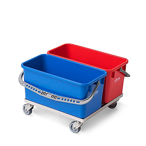 Double Mop Bucket Dolly:: Two 6 Gallon Buckets, 100% Autoclavable, Electro-polished Stainless Steel Chassis, Stainless Steel Casters, RM-149624