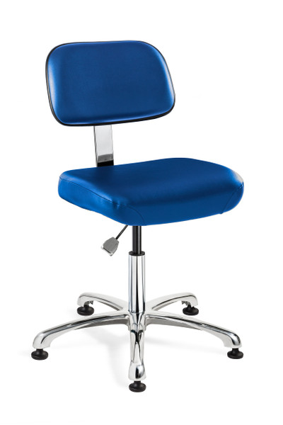 Cleanroom ESD Chairs,. Multiple Heights, Polished Aluminum, ISO 5 Class 100, Glides, BV-5000E: