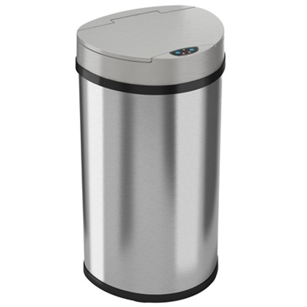 Trash Receptacles:. 13 Gallon Cleanroom Waste Bins, Semi-Round, Sensor Operated, HL-HLS13HX