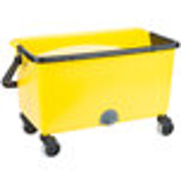 Mop Buckets, Yellow Plastic, 26"Lx14.5"Wx 16"H, Casters, CRW-FGQ90088YEL