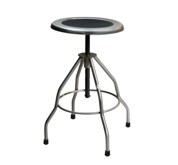 Stainless Steel Stools: Height: 19"-31",  NO CASTERS, 15" Dia Seat, Type 304 Stainless Steel, BL-7745SS