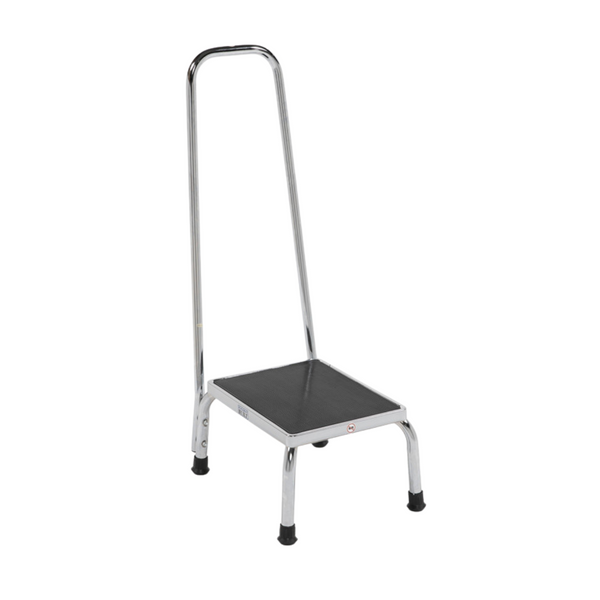 Step Stools: Chrome, Hand Rail, 14"W x 11"D x 35"H, BL-1251: