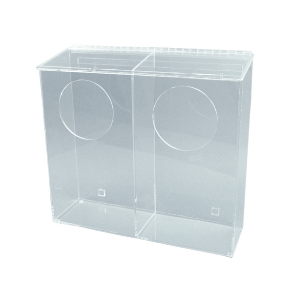 Multiple Product Dispensers, Low Profile, 20"W x 18"H x 6"D, 2 Compartment, Sloped Lid, Front Access Holes, SC-MCD-2006-PETG