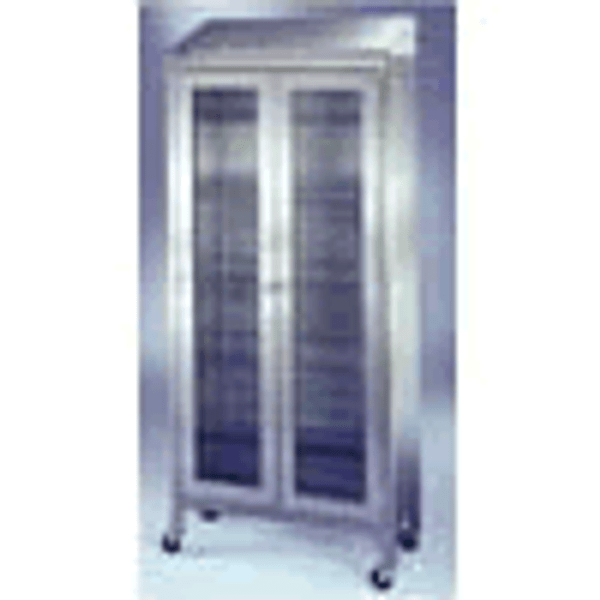 Stainless Steel Supply Cabinets, 4 Shelves, Safety Glass Doors, 18"Dx48"Wx78"H, CRW-7971SS-1