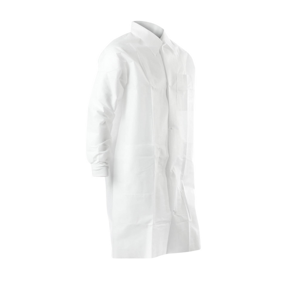 Disposable Lab Coats, SMS Material, Snap Close, 3 Pockets, Elastic Wrist, 30/case, M-4XL, AP-LC-32622