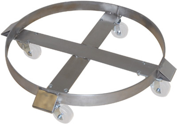 Drum Dolly; Stainless Steel, Stainless Nylon Casters, 85 Gallon, WE-240200