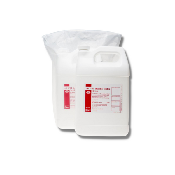 Sterile Water:. USP WFI Water, Filtered at 0.2 Microns, Gallons, 4 Gallons/Case,  VA-VAI-WFI-1G