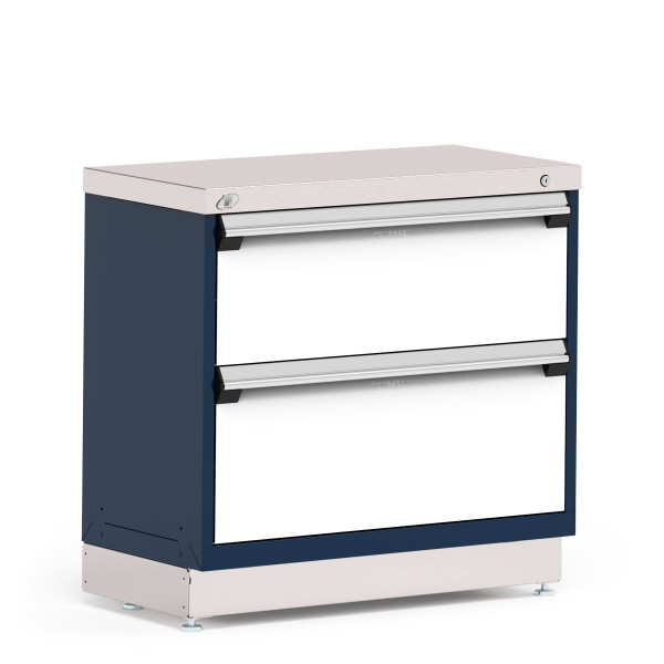 Stationary Cabinets; 36"W x 18"D x 34"H, Stainless Steel Cover, 2 Drawers, Heavy-Duty 16 Gauge Construction, RU-R5XEC-3022: