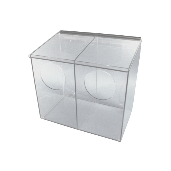 Multiple Product Dispensers, 20"W x 18"H x 12"D, 2 Compartment, Sloped Lid, Front Access Holes, SC-MCD-2000-PETG