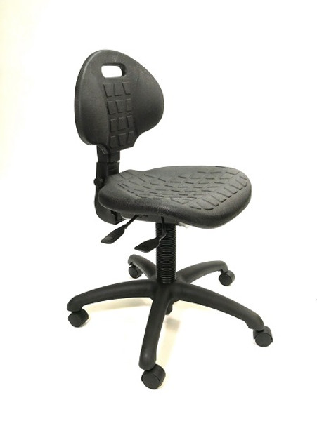 Harsh Environment Chairs:. Polyurethane, 4 Heights, 2 Back Adjustments, Nylon Dual Wheel Casters, Black, GK-H900: