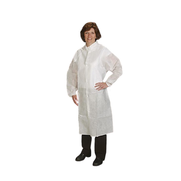 Polypropylene Lab Coats: Snap Front, Elastic Wrist, 2 Pockets, Single Pack, 2XL, ZZ-MX-LC-84-881-2XL