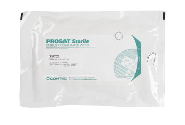 Pre-Saturated Sterile Wipes, Polywipe-C, 100% Interlock Knit Polyester, Heatsesal, 70% IPA 30% DI, Bulk Packaged, CO-PSCS-B