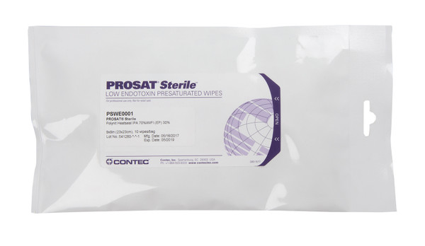 Sterile Wipes, Polynit Heatseal LE Wipes, Presaturated, Flat Stacked, Double Bagged, 12" x 12", CO-PSWE0002