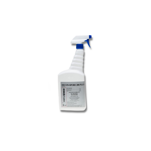 DECON-SPORE 200 Plus:. Simple Mix, 0.0625 Dilution, 16 oz. Trigger Spray, Non-Sterile, 12 Bottles/Case, VA-DS200-07-16Z-02