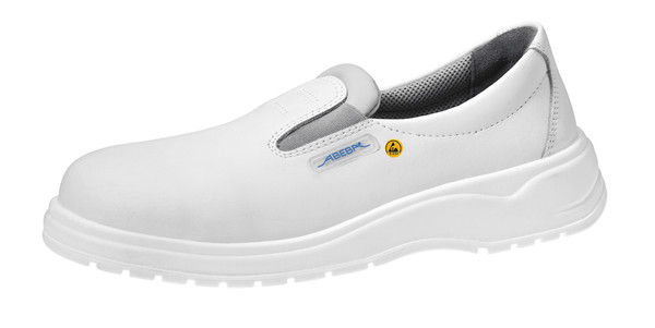 ESD Cleanroom Steel Toe Shoes:: Loafer Style, Slip Resistant, Unisex, White, Sizes: 35-48, AB-7131032