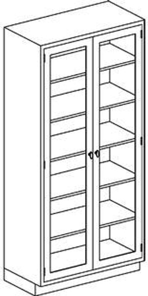 Stainless Steel Supply Cabinets, Hinged Glass Doors, 47"W x 23"D x 84"H, CRW-L47HBS