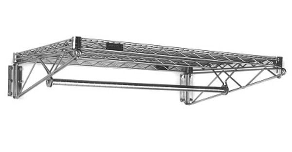 Gowning Racks:  Chrome, Wall Mounted With Pole, EA-Cxxxx-WGRT