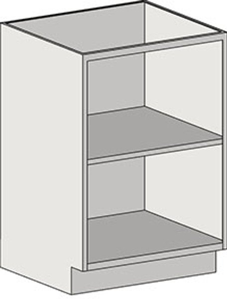 Casework Standing Height Cabinets: 304 Stainless Steel, Open Base Unit with Interior Shelf, EA-SSC-HOB