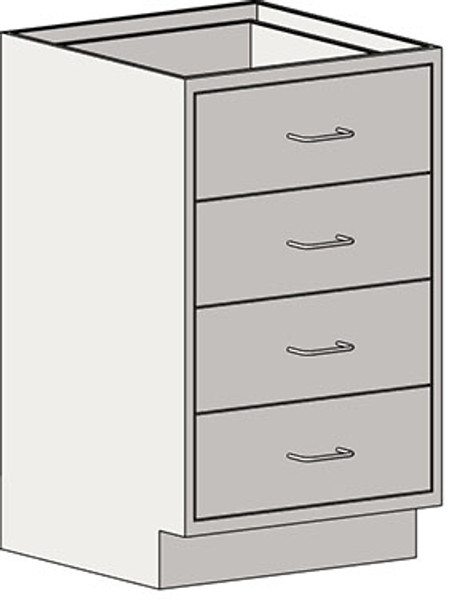 Casework Cabinets with Single-Bank Drawers: 304 Stainless Steel, (4) 7" Drawers a Unit, EA-SSC-HDB7