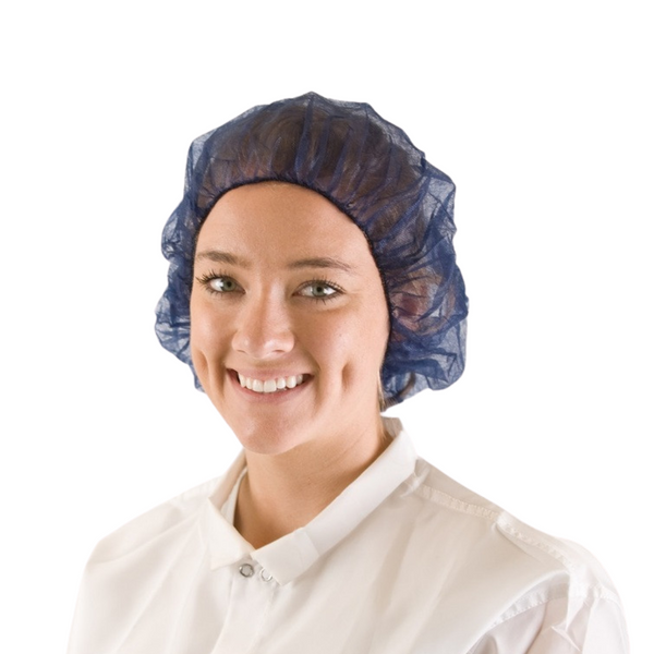 Bouffant Caps: 24", Polypropylene, Cleanroom, 100/Bag - 10 Bags/Case, CT-NBC-240