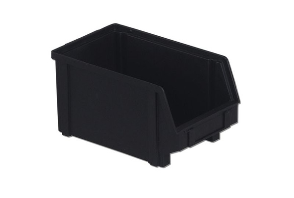 ESD Parts Bins: Molded In Divider, Conductive, Black, 9.5"Lx 5.8"Wx 5.0"H, 12/Case, Price Per Case, LB-PB30-XXL