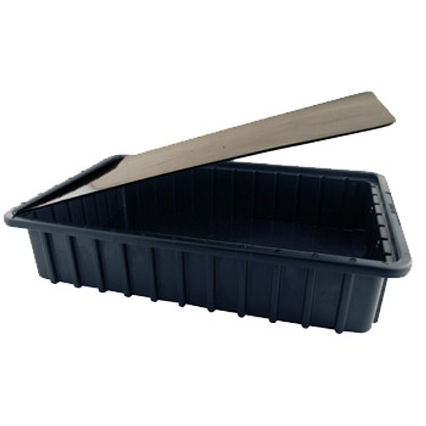 ESD Tote Box Cover: Heavy Duty Snap-On, Black, Conductive, Fits LB-DC2000-XL Boxes, 12/Case, Price Per Case, LB-CDC2040-XL