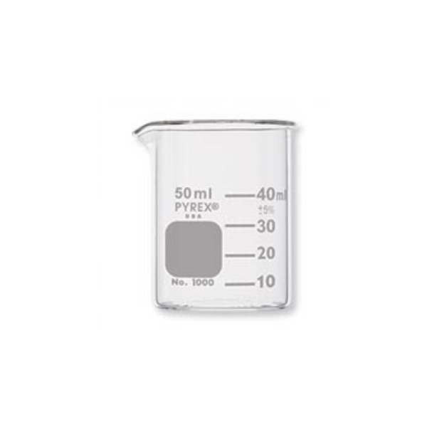 DISCONTINUED  Measuring Beakers; Pyrex Glass, 50 ml, 12/Pack, QS-29290