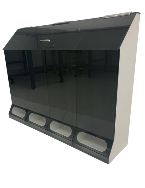 Garment Dispensers: 4 Compartments, Black, XXL, 40"W x 30"H x 10"D, AK-JN4-S