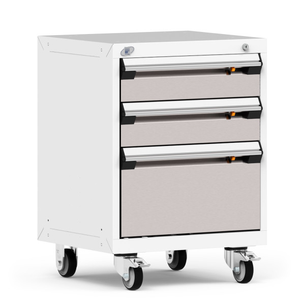 Mobile Cabinets: 24"W x 21"D x 33 1/8"H, 3 Drawers, 4" Swivel Casters, RU-R5XCD-2806S