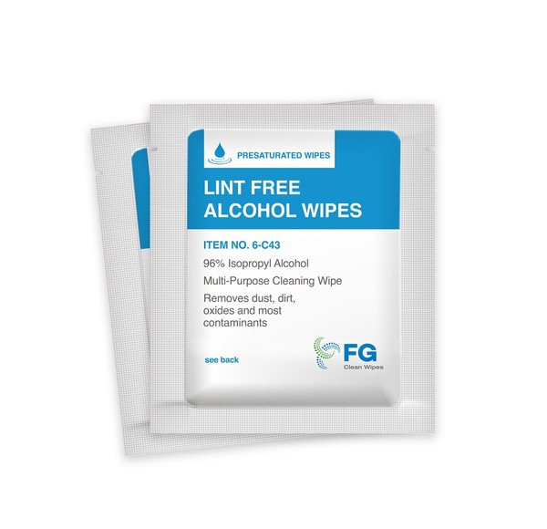 Pre-Saturated Wipes:. Poly/Cellulose, IPA, Individual Packs, 3"x 4", 600/case  LT-6-C43